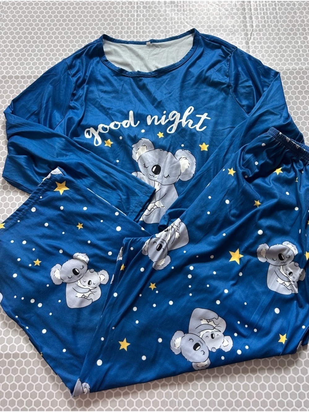 Long-Sleeve Blue Koala Pajama Set - 'Good Night'. Size 3X
